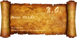 Neer Ottó névjegykártya